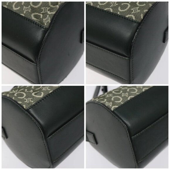 CELINE C Macadam Canvas Shoulder Bag Green Gold Auth - Picture 16 of 16